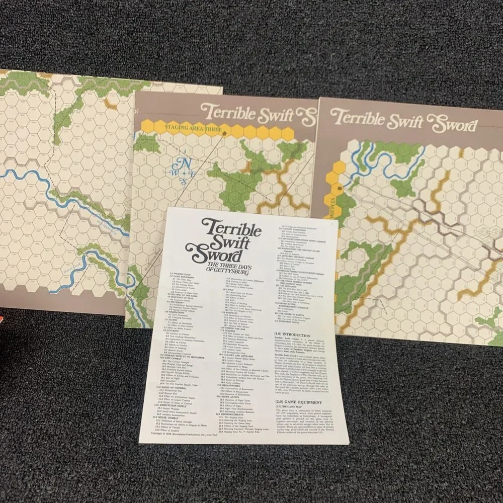 SPI 1976 Tray - TERRIBLE SWIFT SWORD - Three Days of Gettysburg Game (PUN) EX